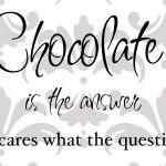 Chocolate Is The Answer Vinyl Decal - Uk Seller